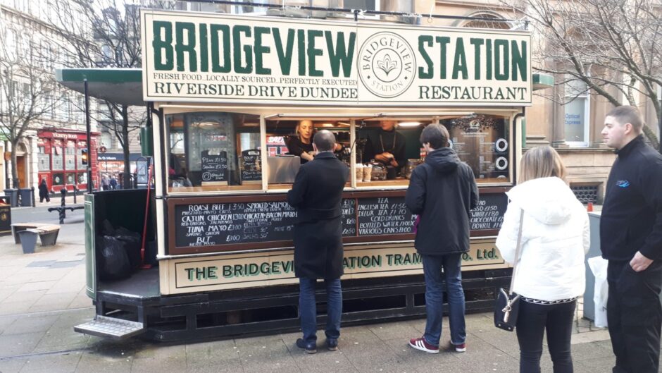 The Auld Tram take away café on Commercial Street.