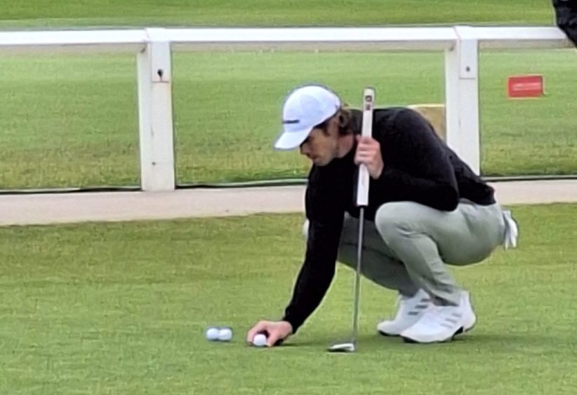 Gareth Bale on the practice green at St Andrews as he begins his run in the 2024 Alfred Dunhill Links Championship