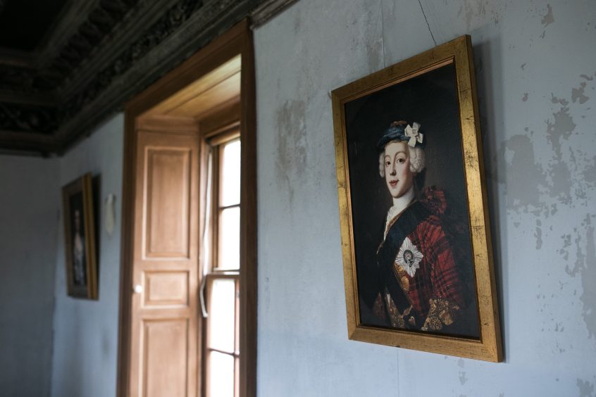 Pictures of Bonnie Prince Charlie on the wall. Picture: Andrew Cawley.