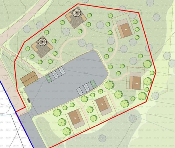 Sauchmont Covert glamping plan for site near Angus country parks.