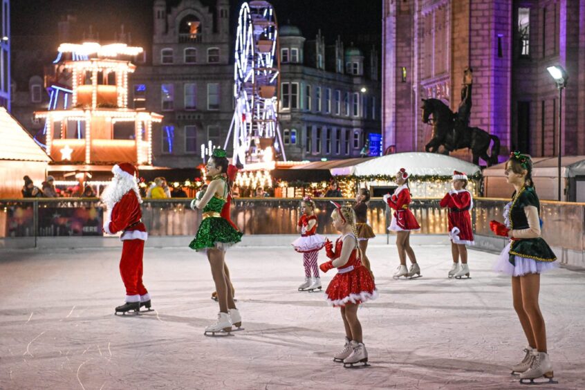 Ice skaters at Aberdeen's Christmas Village.