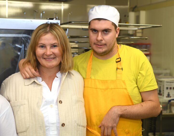 The Sunshine Kitchen founder Gayle Nelson with her son Laurie.