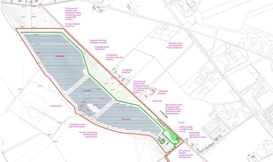 Denfield solar farm plan near Arbroath