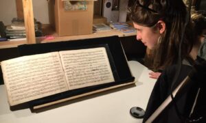 Georgina MacDonell Finlayson with the historic Glenesk manuscript. Image: Supplied