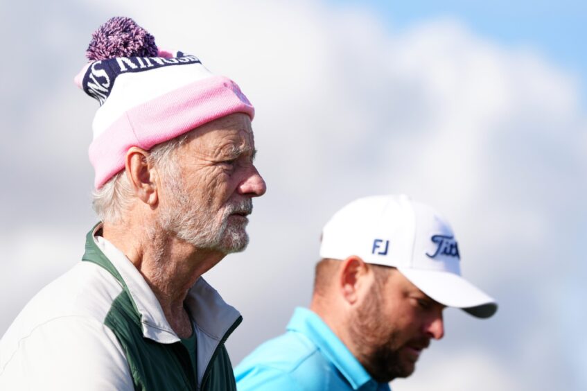 Actor Bill Murray looking serious in Carnoustie