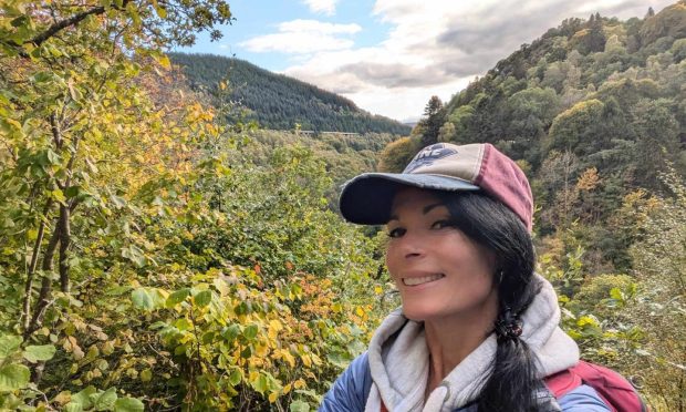 Gayle enjoys autumn colours at the Pass of Killiecrankie. Image: Gayle Ritchie.