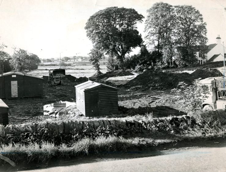 Site preparation work beginning at Baldovie in 1970 for the Michelin factory. 