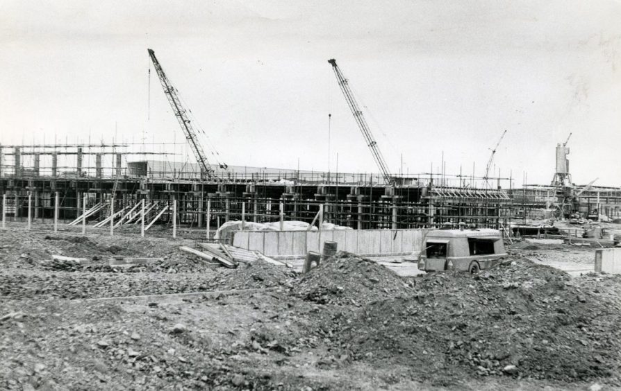 The Michelin plant during construction work in March 1971.