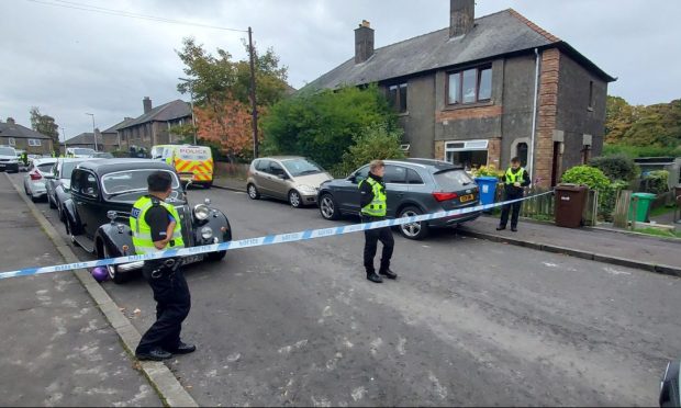 Police on Haig Crescent in Dunfermline.