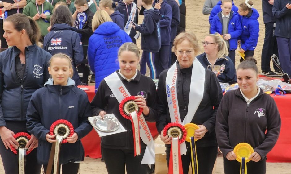 Orlagh Smith being crowned British Number One in equestrian vaulting.