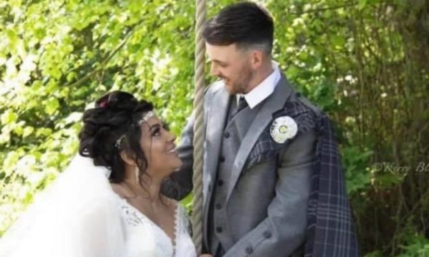 Manel and Gavin Borthwick on their wedding day in 2021. Image: Gavin Borthwick