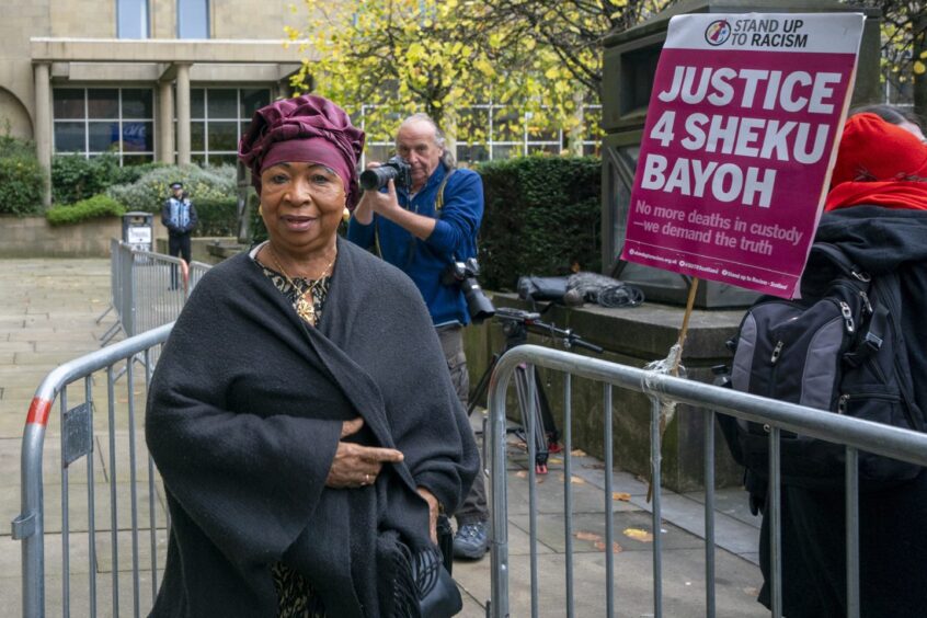 Skehu Bayoh's mother Aminata Bayoh at the inquiry