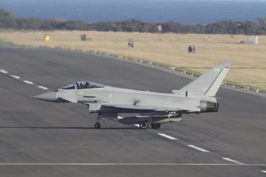 A Typhoon jet at RAF Leuchars in recent days. 