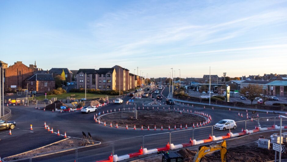 Guthrie Port roundabout on the A92 in Arbroath.