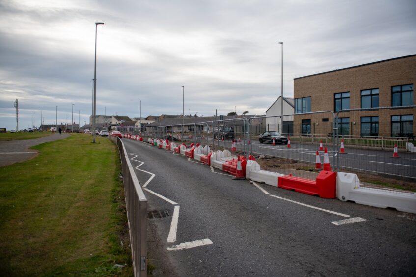 Single land traffic on A92 in Arbroath.