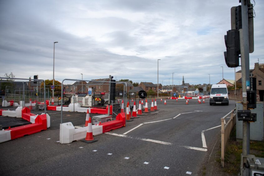 Arbroath marina roundabout on A92.