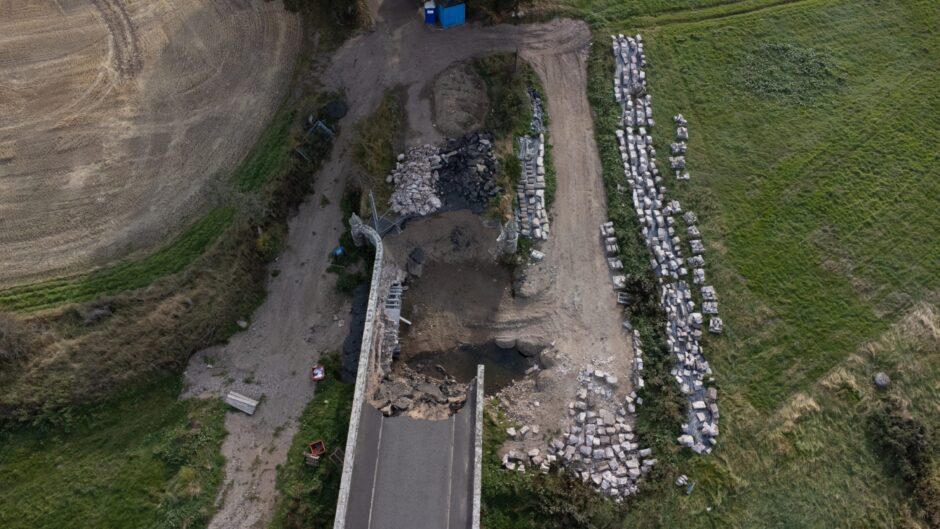 Bridge of Dun repair progress a year on from Storm Babet.