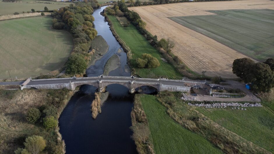 Bridge of Dun repairs after Storm Babet.