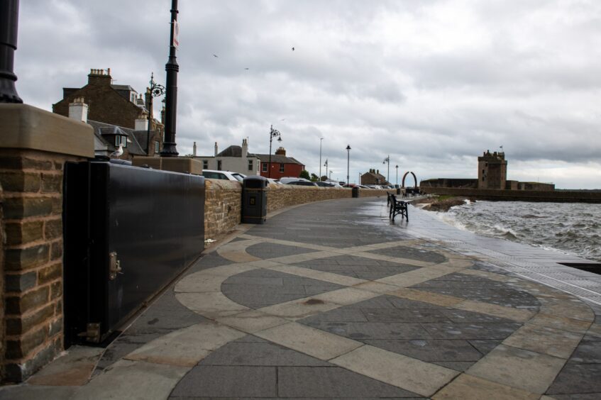 The flood gates at Broughty Ferry have been shut. 