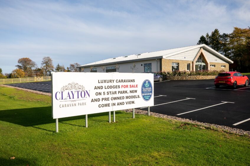 The large sign outside Clayton Caravan Park near St Andrews.