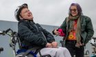 Brett Brough shares a joke with the chair of the Dundee Cycling Forum Valentine Scarlett. Image: Kim Cessford/DC Thomson.