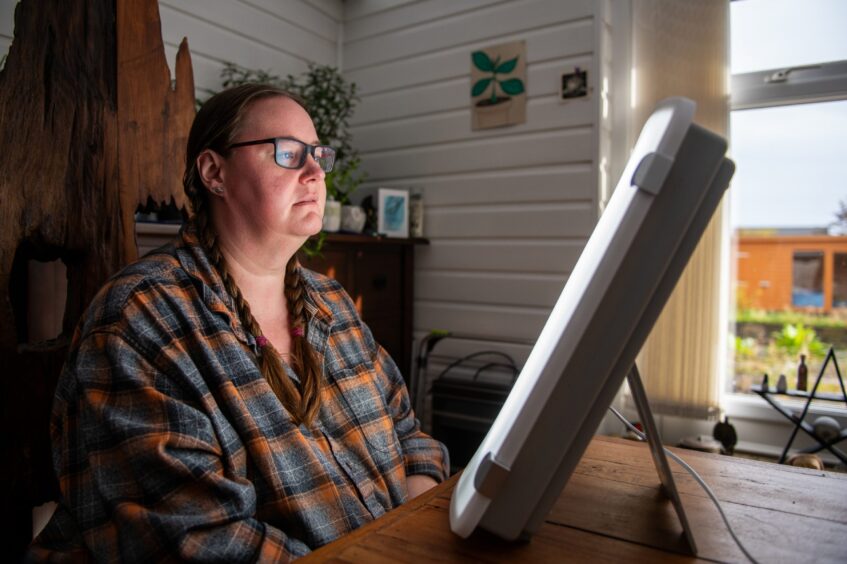 Gillian uses a SAD lamp which helps her SAD symptoms. 