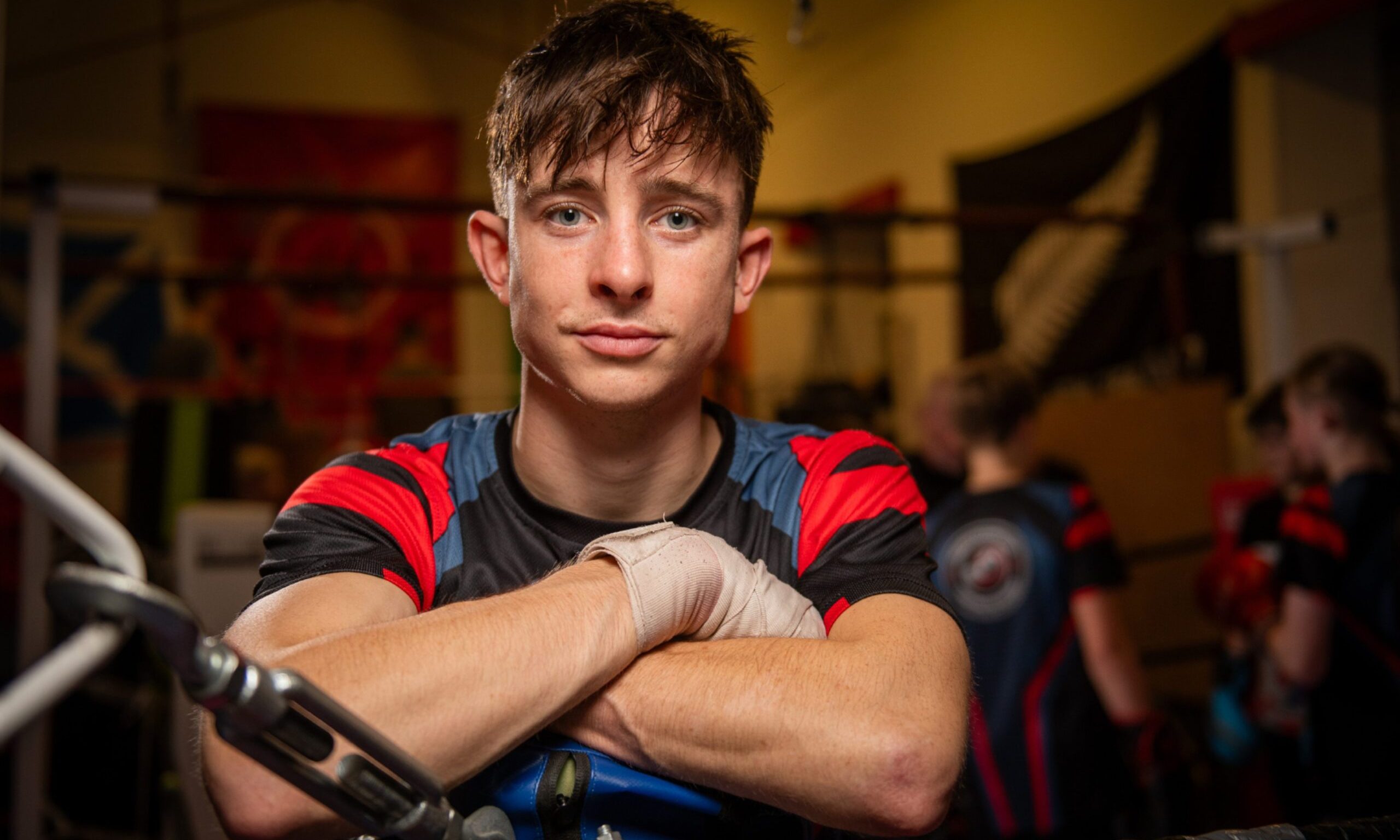 Finlay Adams,25, at Quinn's Boxing Club.