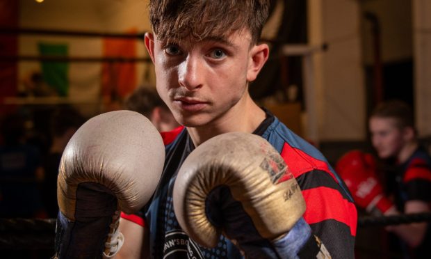 Finlay Adams, 25, of Cupar was recently crowned Scottish Novice Champion just two years after joining Quinn's Boxing Club - but first he had to give up his unhealthy lifestyle, Image: Rowan Bibby/DC Thomson