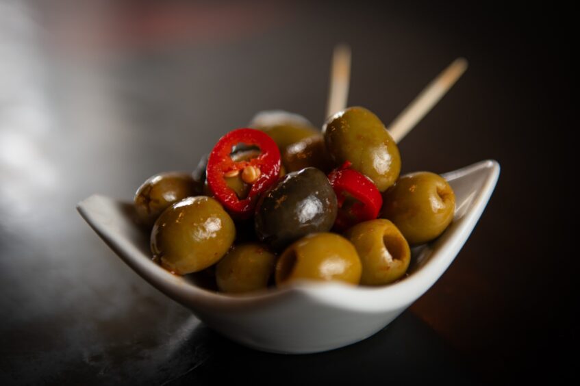 We started off strong with olives at Sol y Sombra.