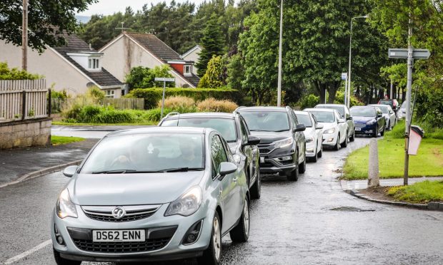 Courier News, Unknown story, CR0010644 . Traffic congestion on Balgillo Road East has become a problem for commuters, particularly around school drop off times. Pic shows; traffic queing on Balgillo Road East. Monday, 17th June, 2019. Kris Miller/DCT Media.