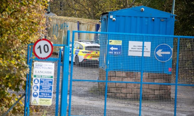 Police at Langside Quarry near Kennoway.