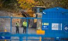 Police at Langside Quarry on Thursday.