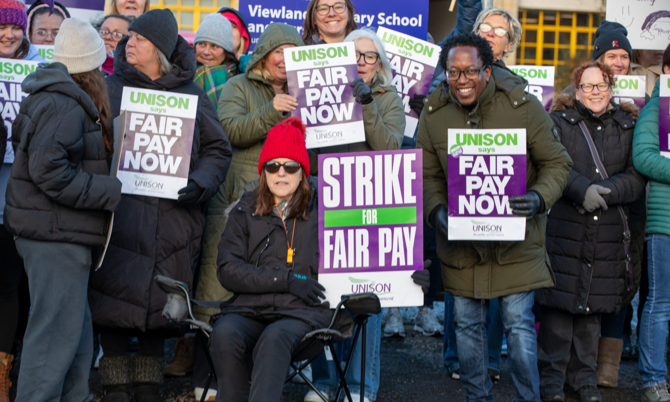 Perth school staff went on strike. Image: Kenny Smith/DC Thomson