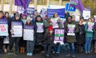 Unison members on the picket line.