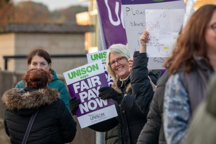 Perth and Kinross Council school support staff on strike