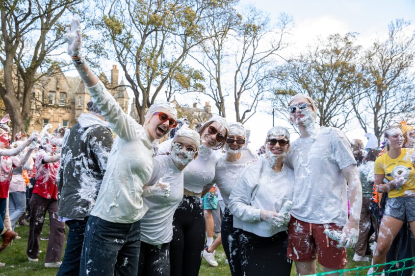 Raisin Monday foam fight at the University of St Andrews