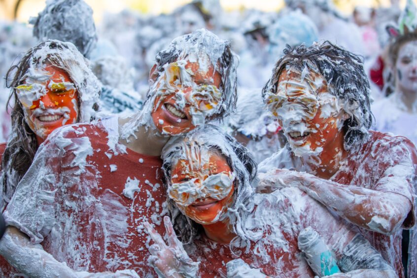 Raisin Monday foam fight at the University of St Andrews