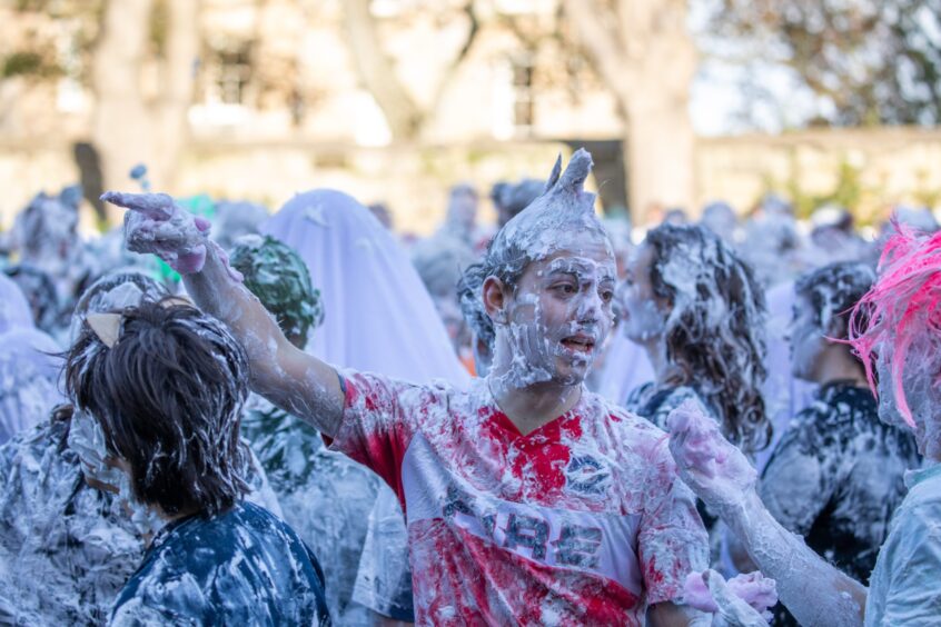 Raisin Monday foam fight at the University of St Andrews