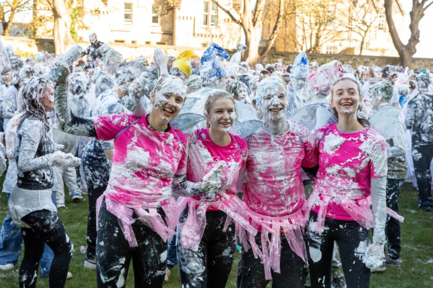 Raisin Monday foam fight at the University of St Andrews