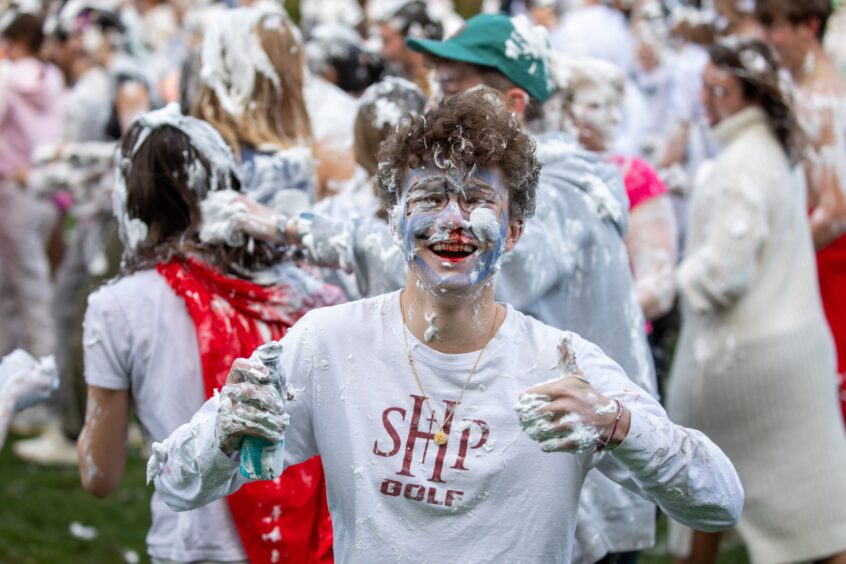 Raisin Monday foam fight at the University of St Andrews