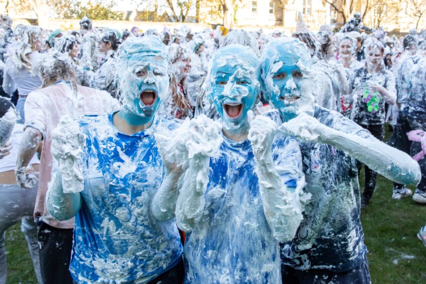 Raisin Monday foam fight at the University of St Andrews