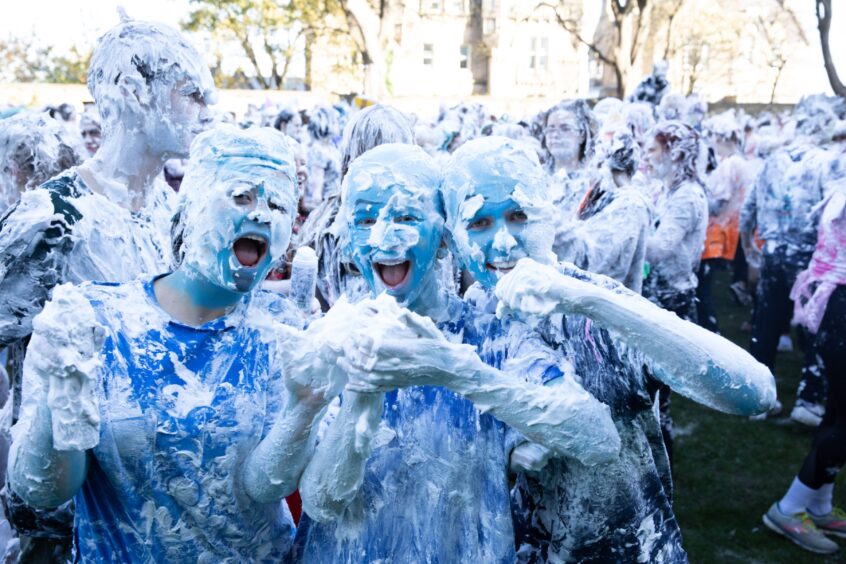 Raisin Monday foam fight at the University of St Andrews