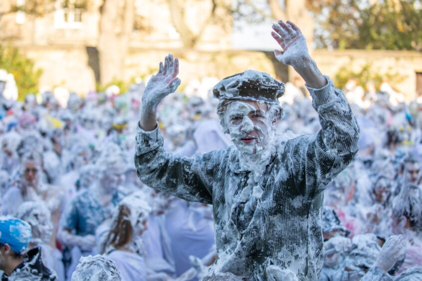 Raisin Monday foam fight at the University of St Andrews