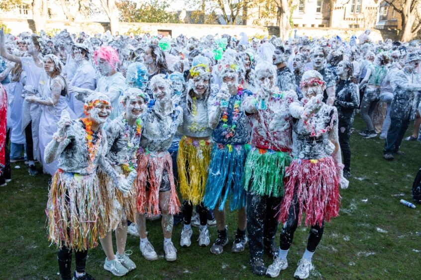 Raisin Monday foam fight at the University of St Andrews