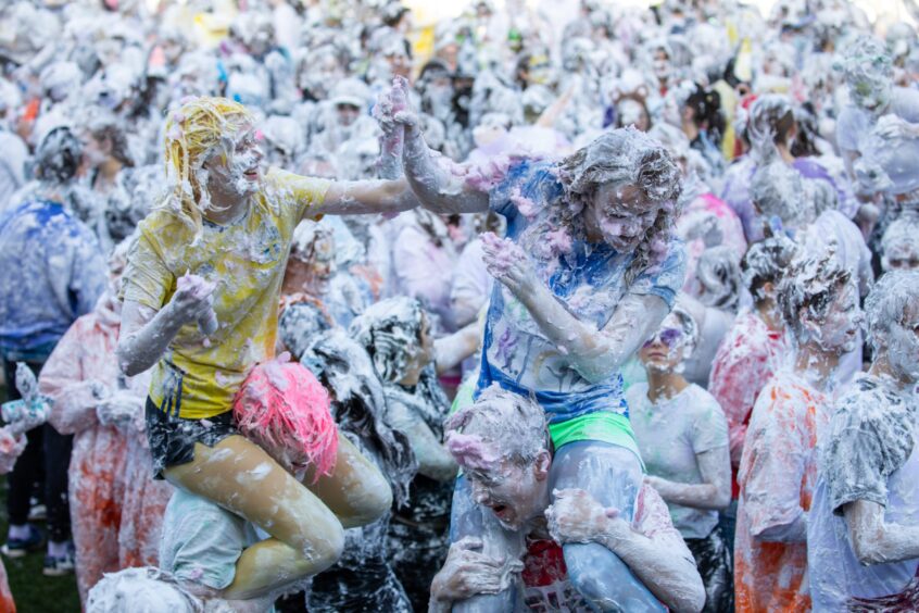 Raisin Monday foam fight at the University of St Andrews