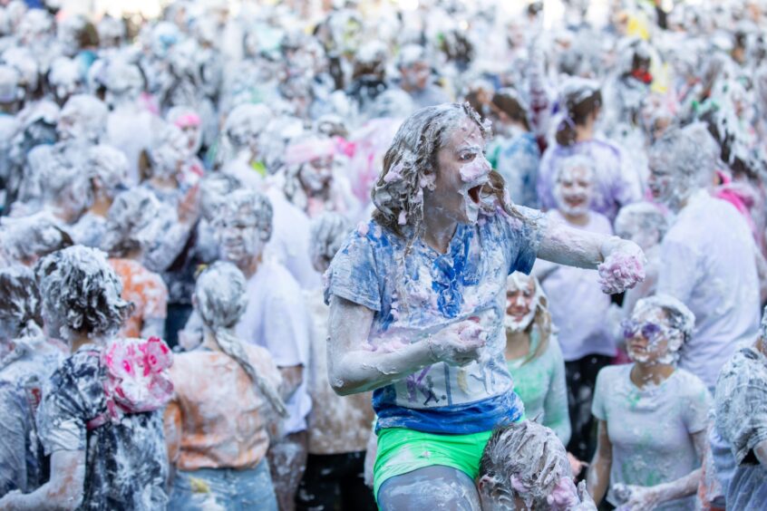 Raisin Monday foam fight at the University of St Andrews