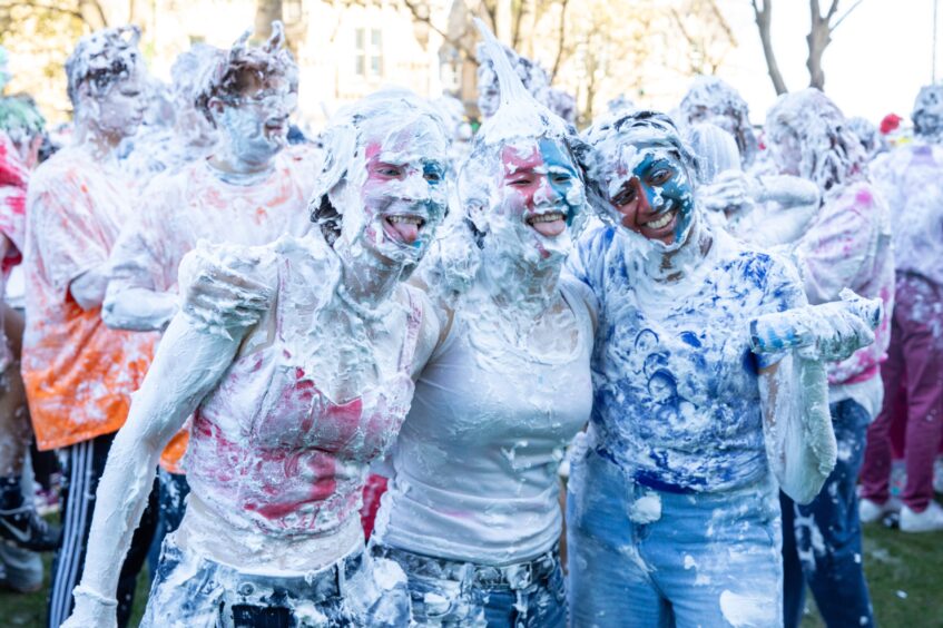 Raisin Monday foam fight at the University of St Andrews