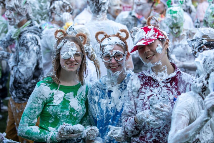 Raisin Monday foam fight at the University of St Andrews