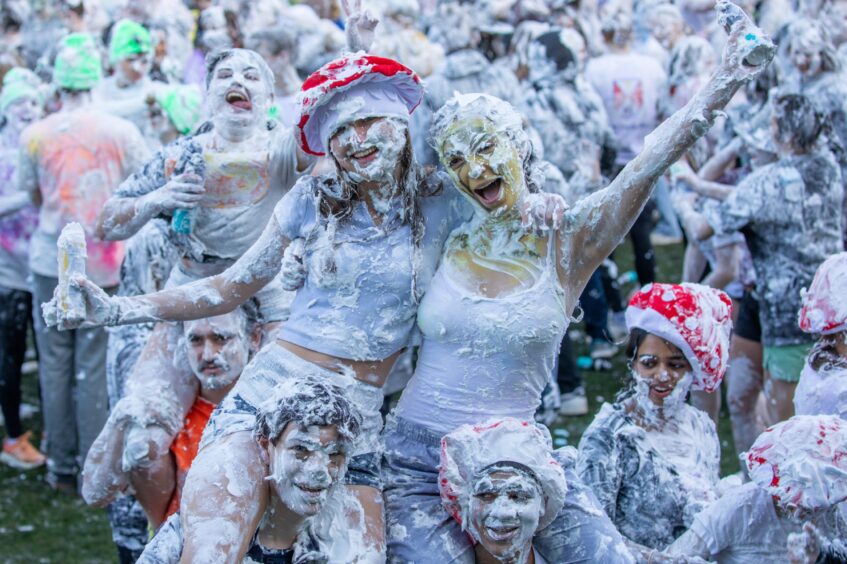 Raisin Monday foam fight at the University of St Andrews