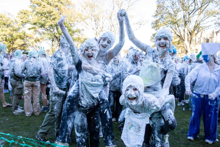 Raisin Monday foam fight at the University of St Andrews